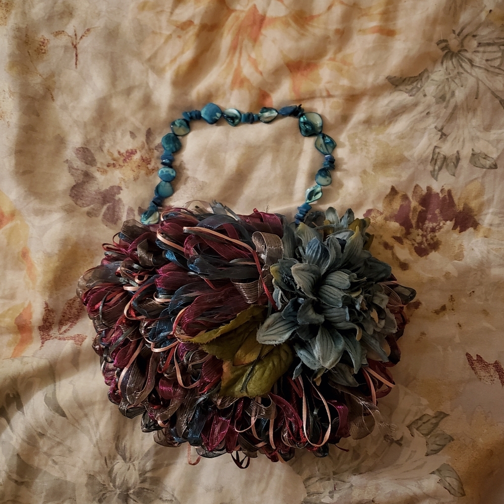 Beaded Strap Bra Cup Costume Ribbon Mini Handbag